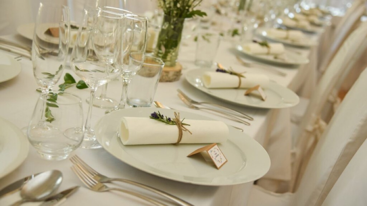 Enshrinement Banquet table setting